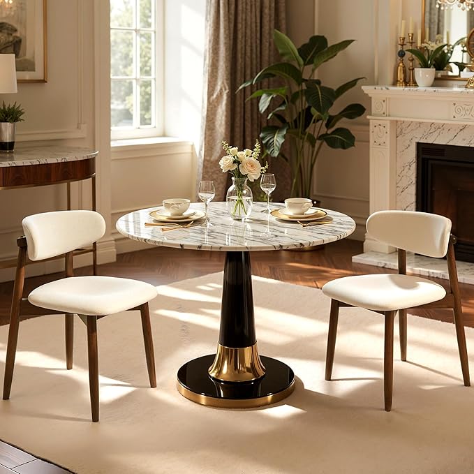 Upholstered Dining Chairs Set of 4 - Mid Century Modern Kitchen Chairs