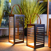 2-Pack Outdoor Solar Floor Lamp with Handle