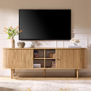 70" Mid-Century Modern TV Stand with Fluted Storage