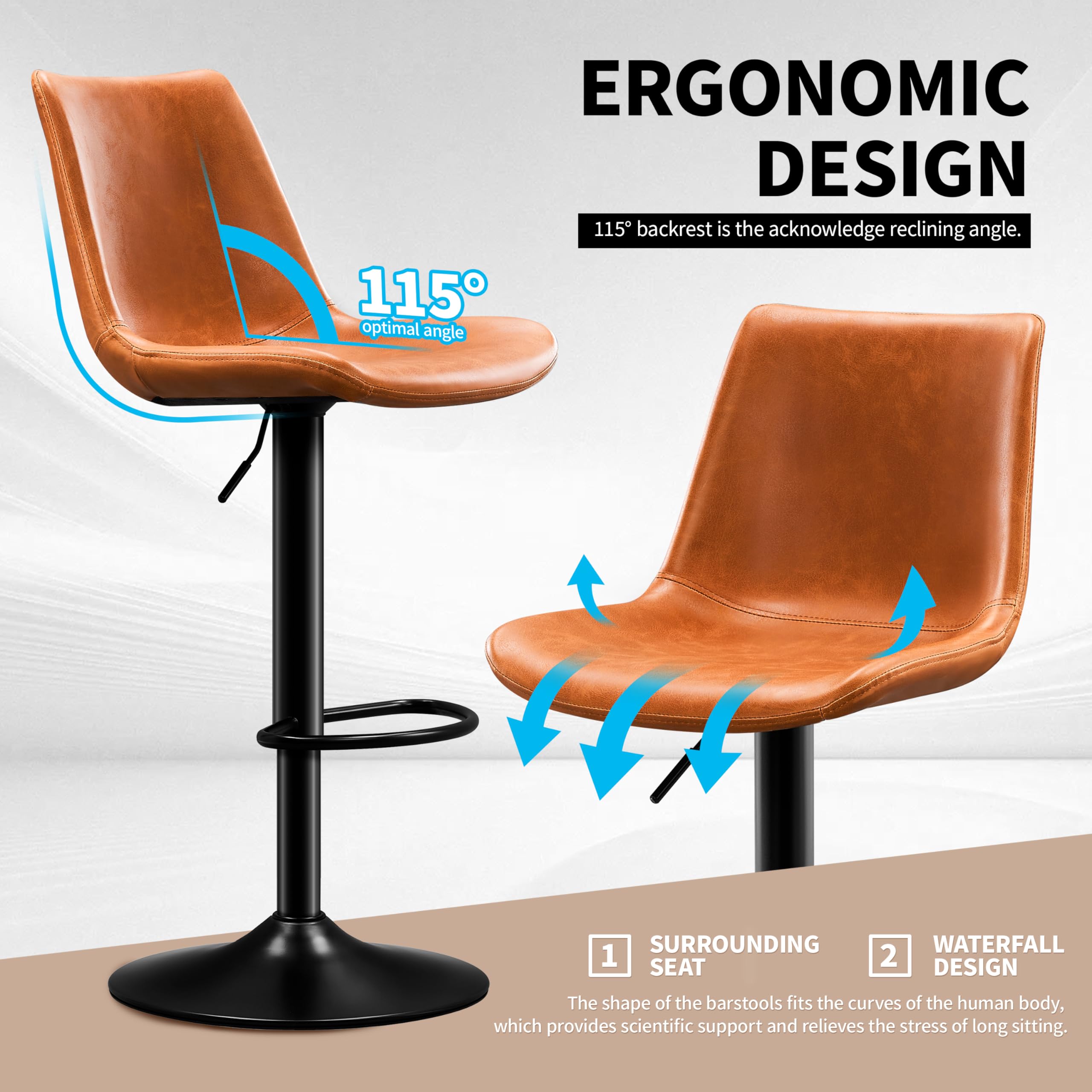 Adjustable Bar Stools Set of 2