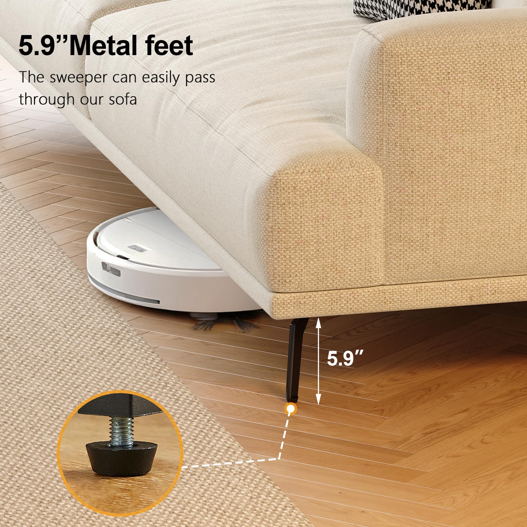 110.2" Modern Sectional Sofa with Deep Seat