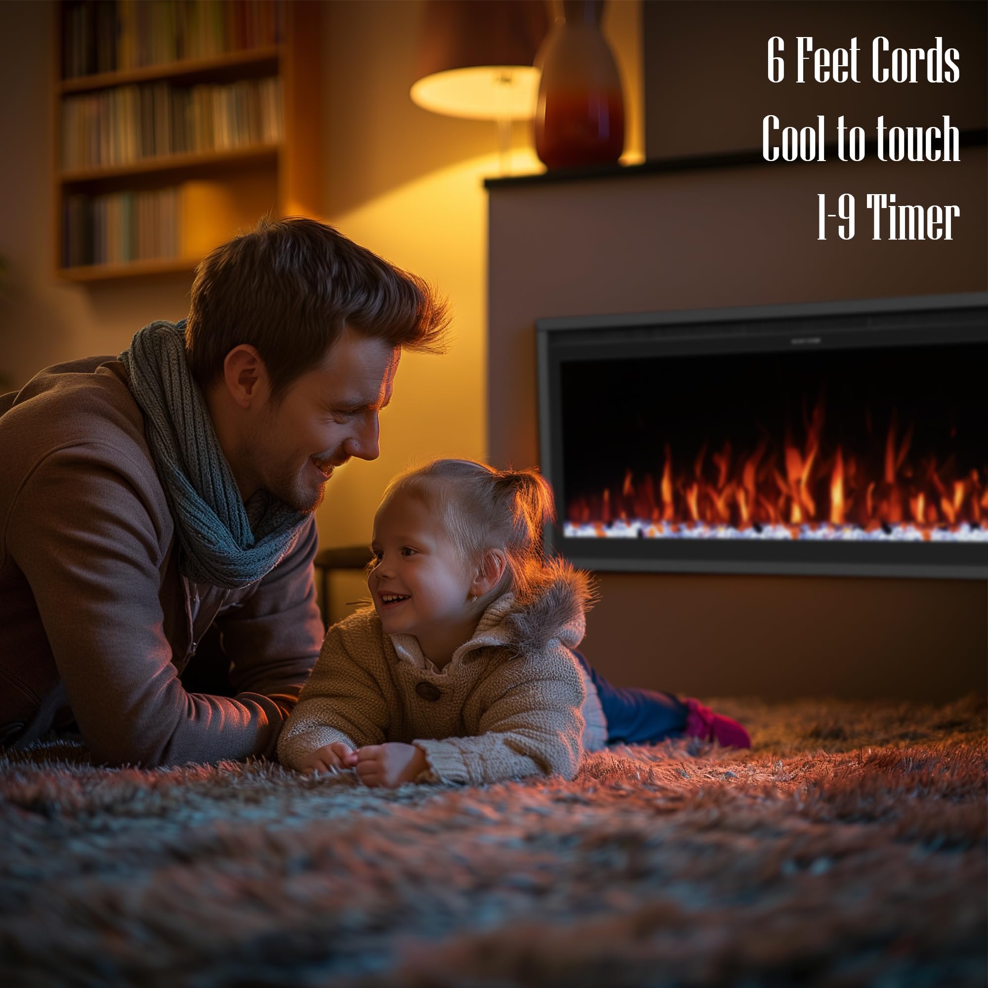 60" WiFi-Enabled Electric Fireplace Insert with App Control