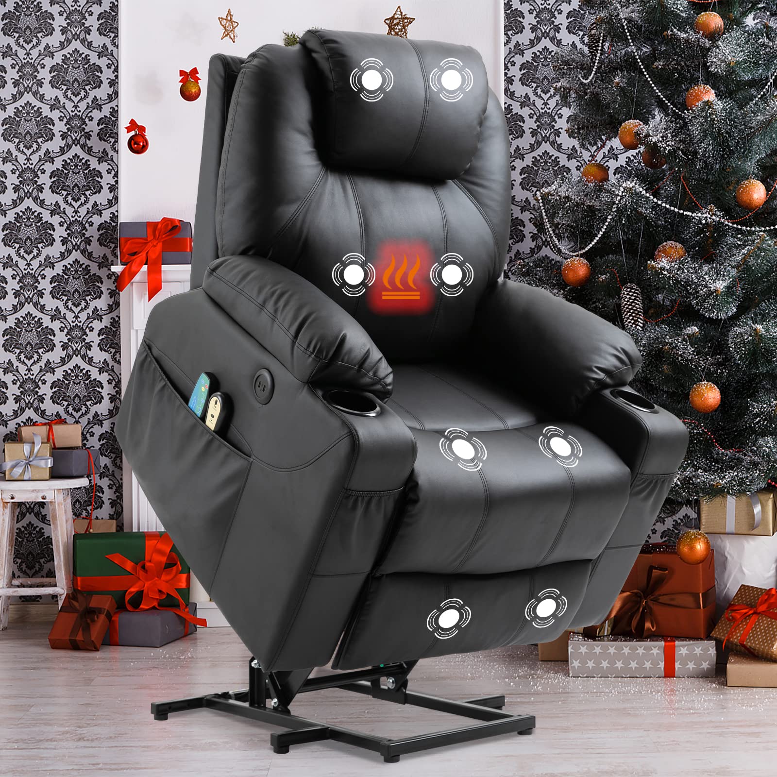 Power Lift Recliner Chair with Massage and Heat
