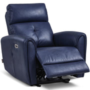 Navy Blue Power Recliner with USB Charging
