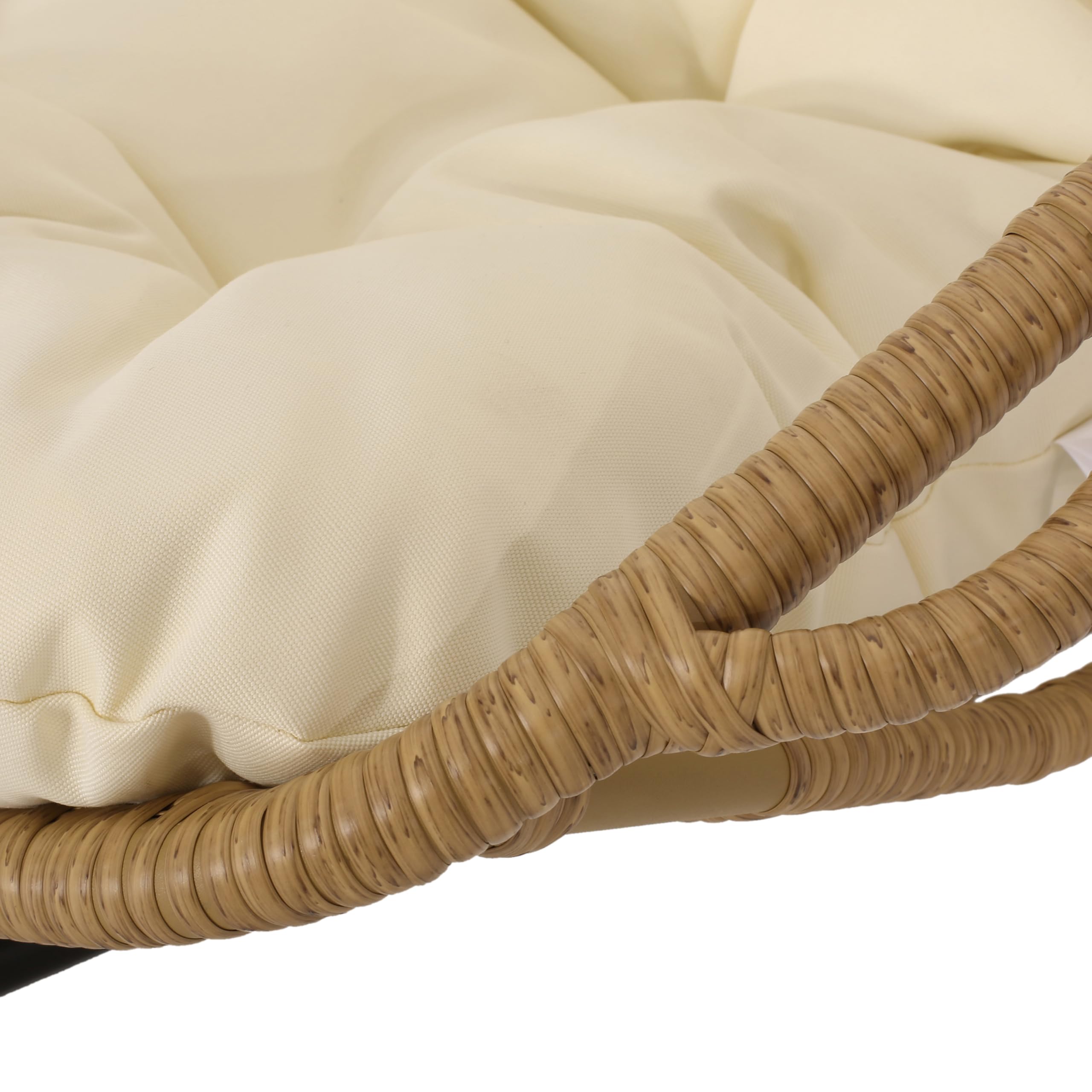 Wicker Basket Hanging Chair with Cushion