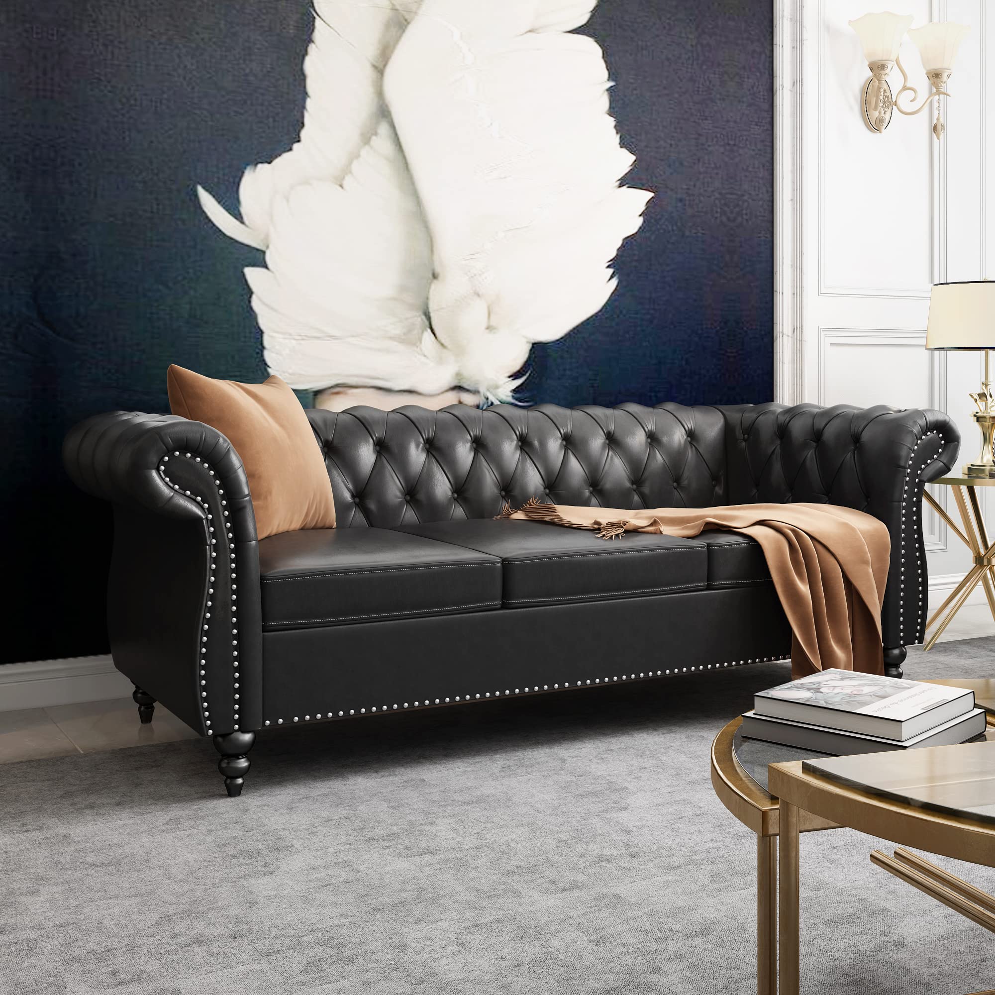 3-Seater Tufted Futon Sofa