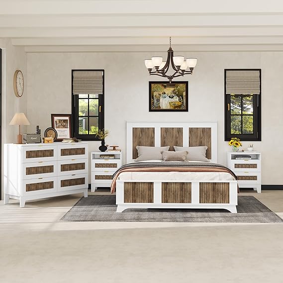 4 Piece Queen Bedroom Set with Platform Bed