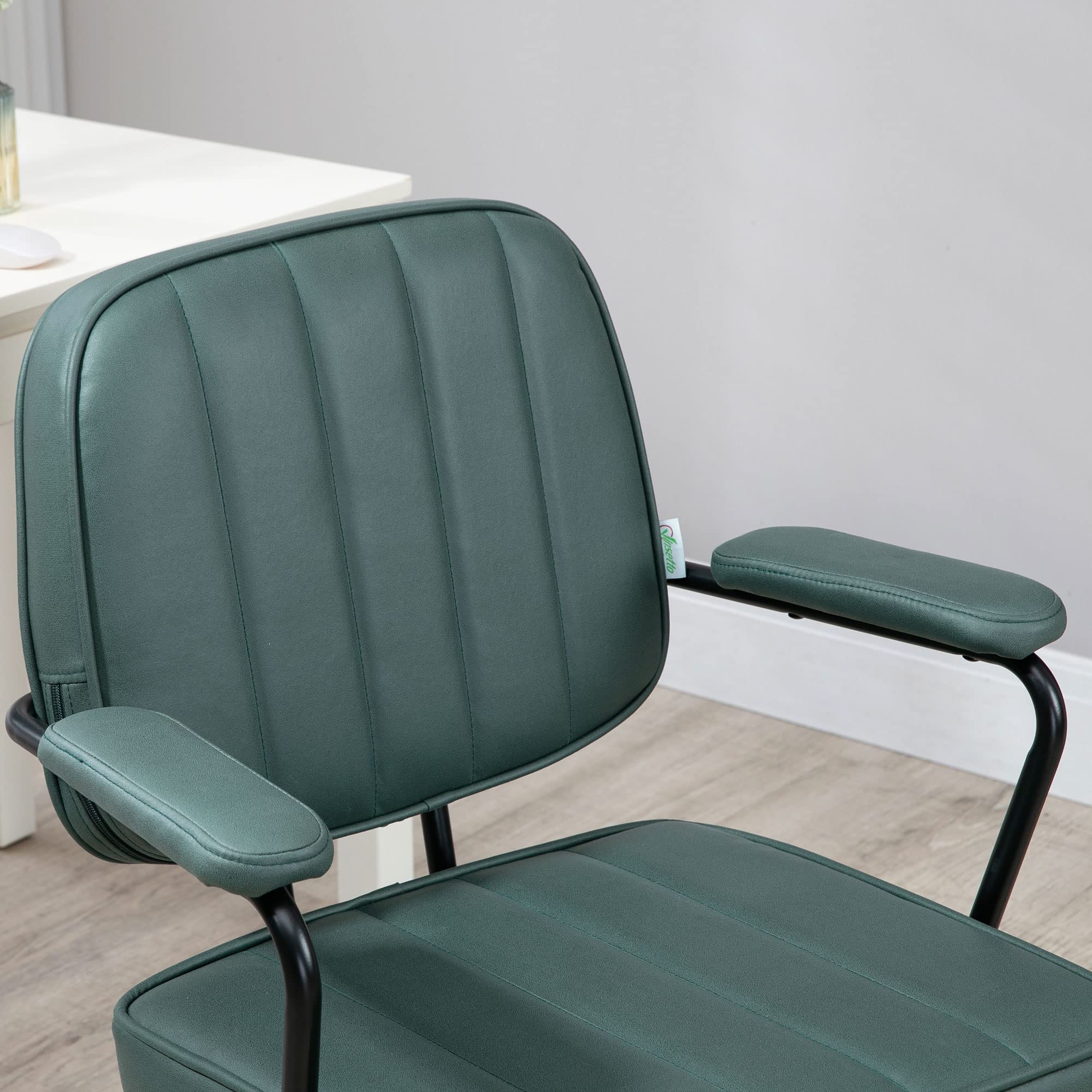 Microfiber Computer Desk Chair with Swivel Wheels and Adjustable Height