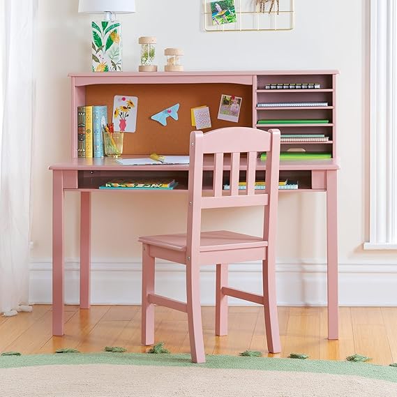 Kids Media Desk and Chair Set with Storage