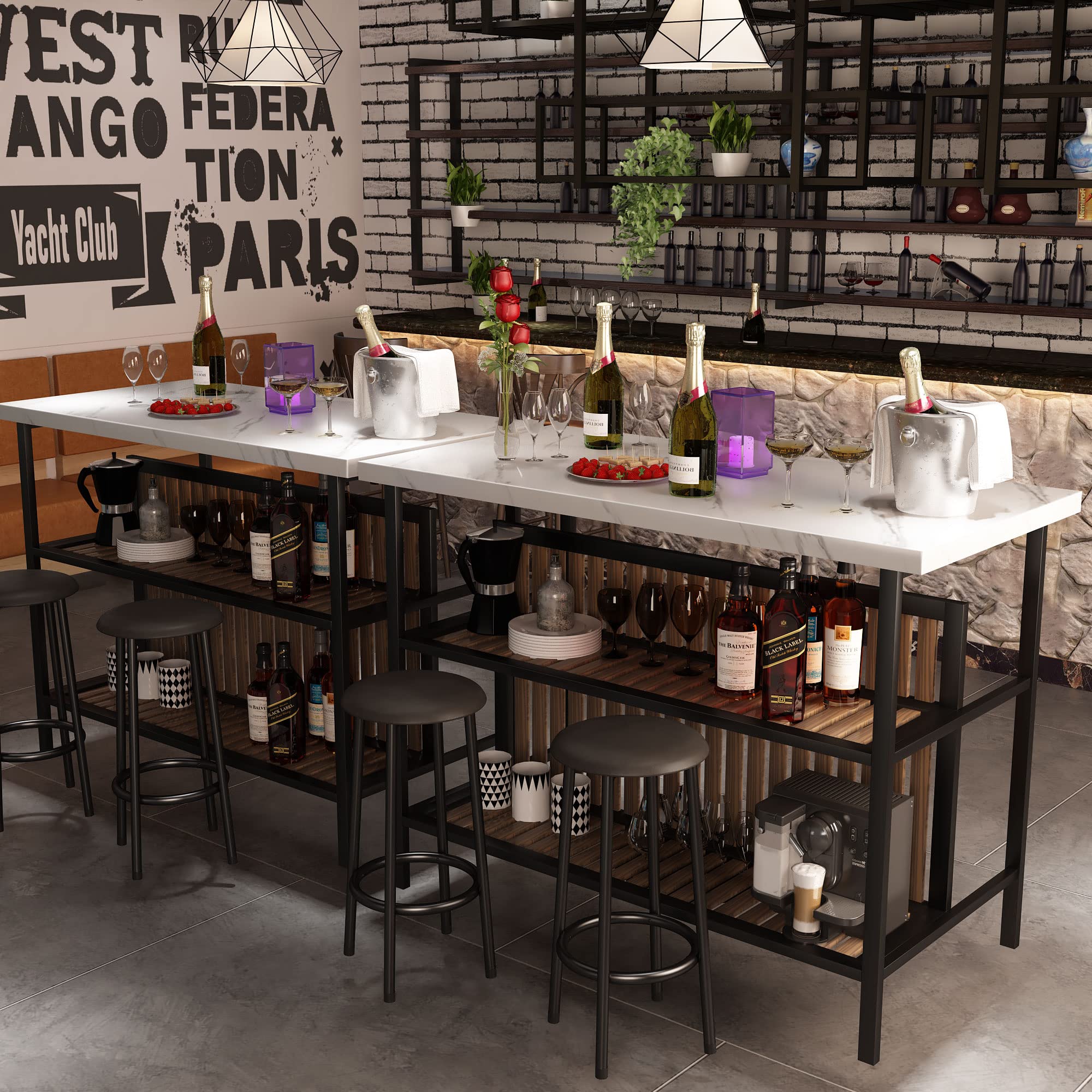 3-Piece Counter Height Pub Set with Storage