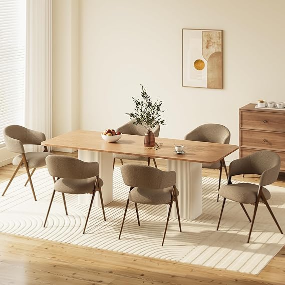 Dining Chairs Set of 4 Modern Fabric Upholstered with Open Back