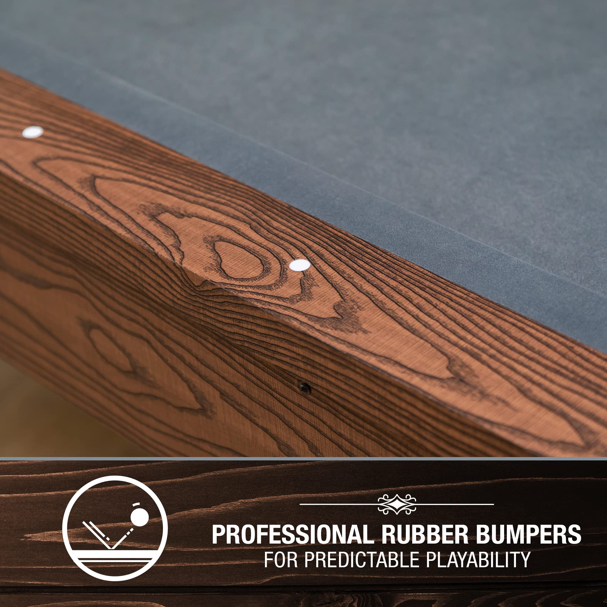 87-Inch Rustic Pool Table with X-Leg Design