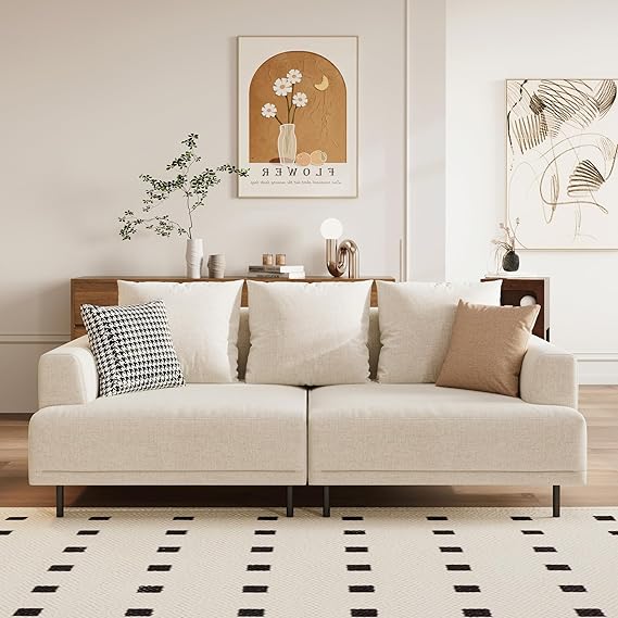 Modular Sectional Sofa 109.4" Wide Mid-Century Modern Fabric Couch