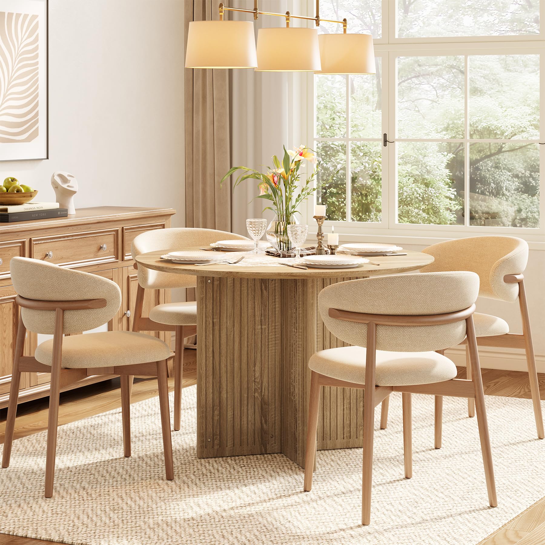 Round Dining Table for 4-6 People