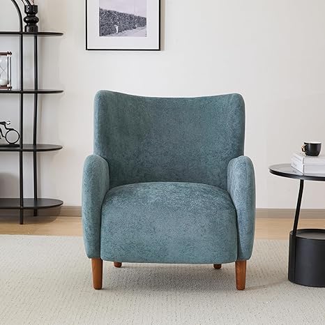 Velvet Wingback Club Chair