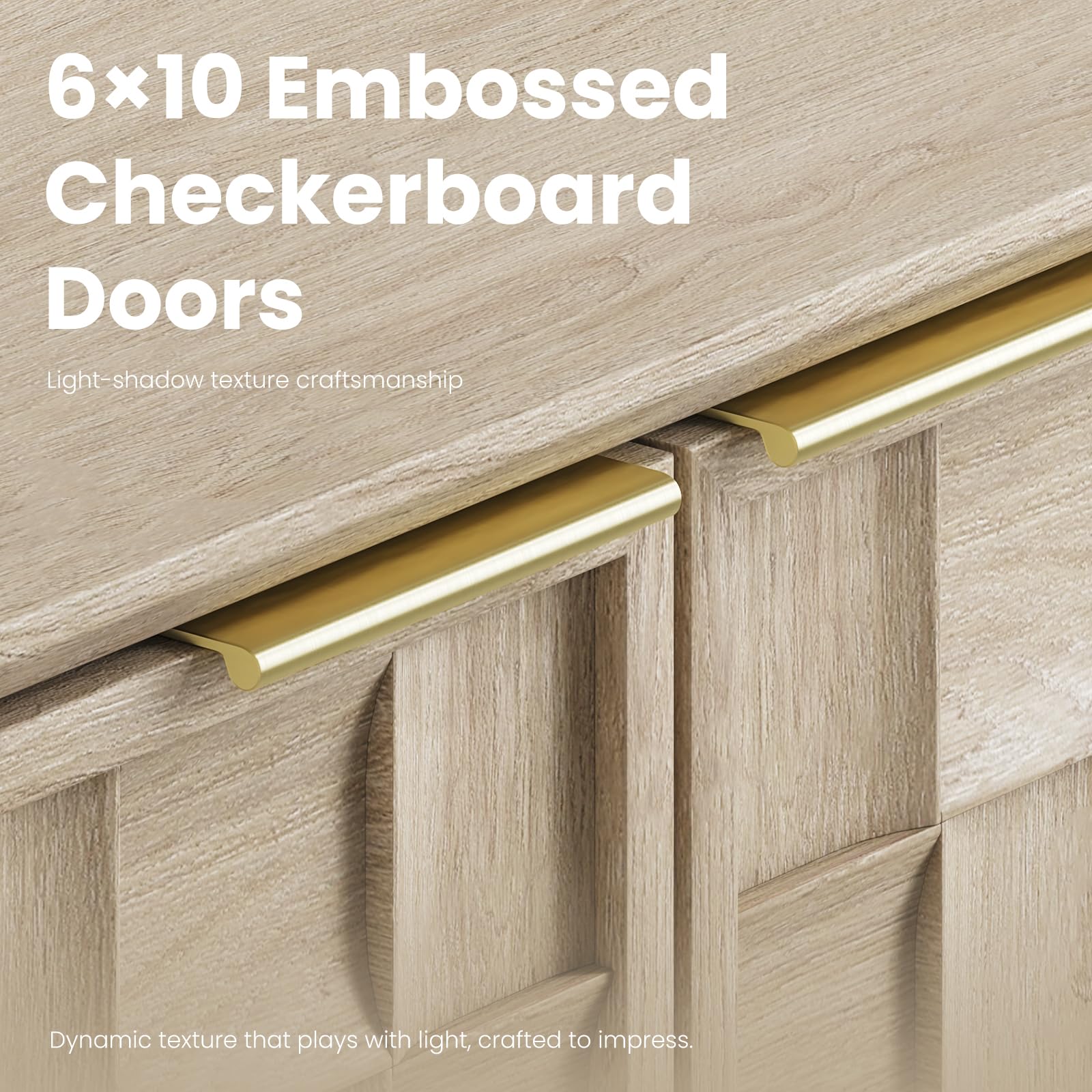 Fluted Sideboard Cabinet with Storage