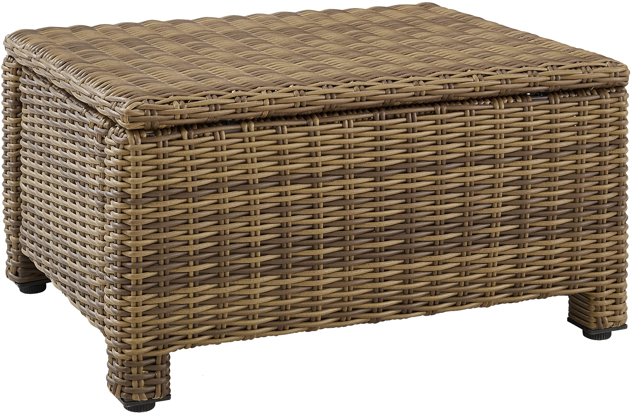Bradenton Wicker Outdoor Ottoman with Sangria Cushions