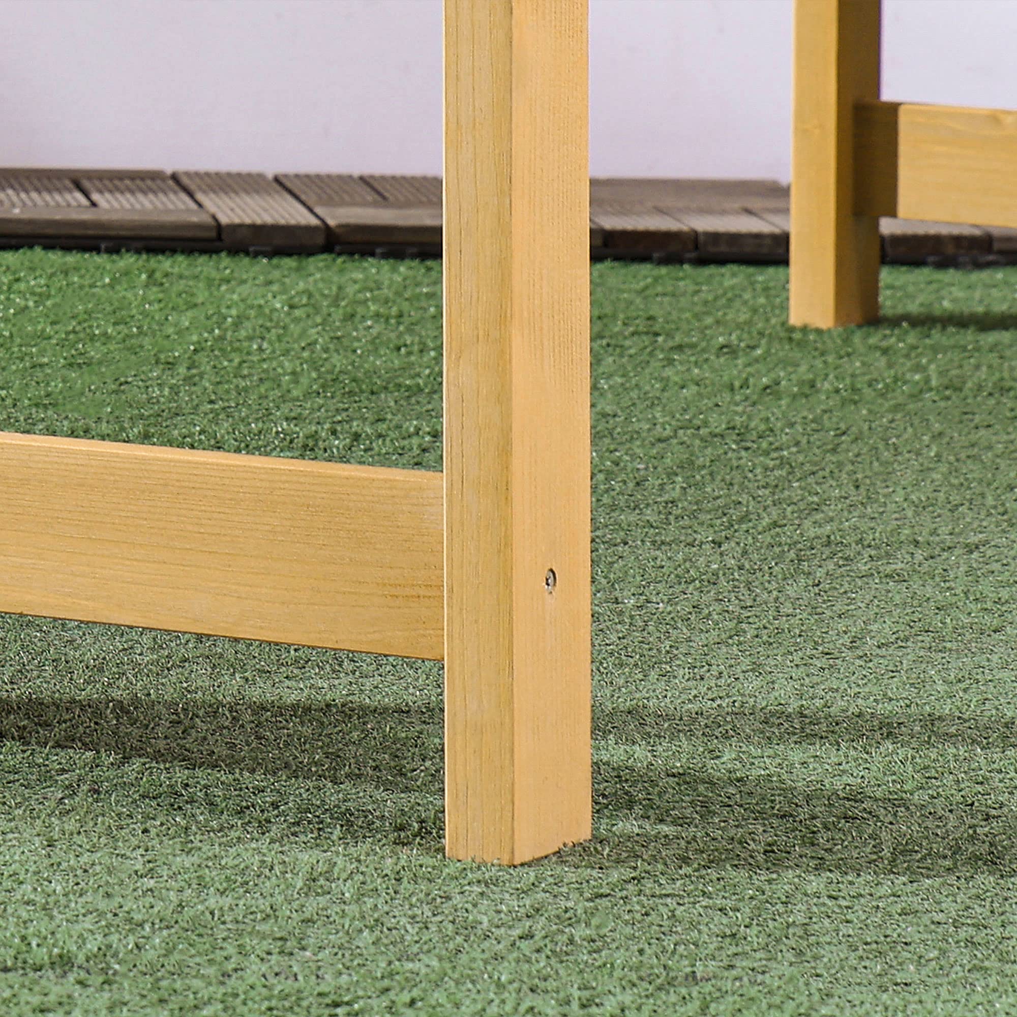 2-Seater Outdoor Wood Bench with Backrest
