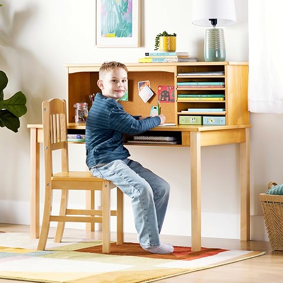 Kids Media Desk and Chair Set with Storage