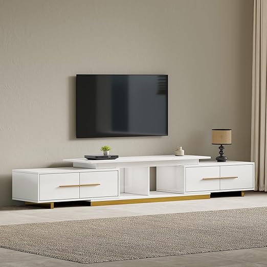 Extendable TV Stand with 4 Drawers