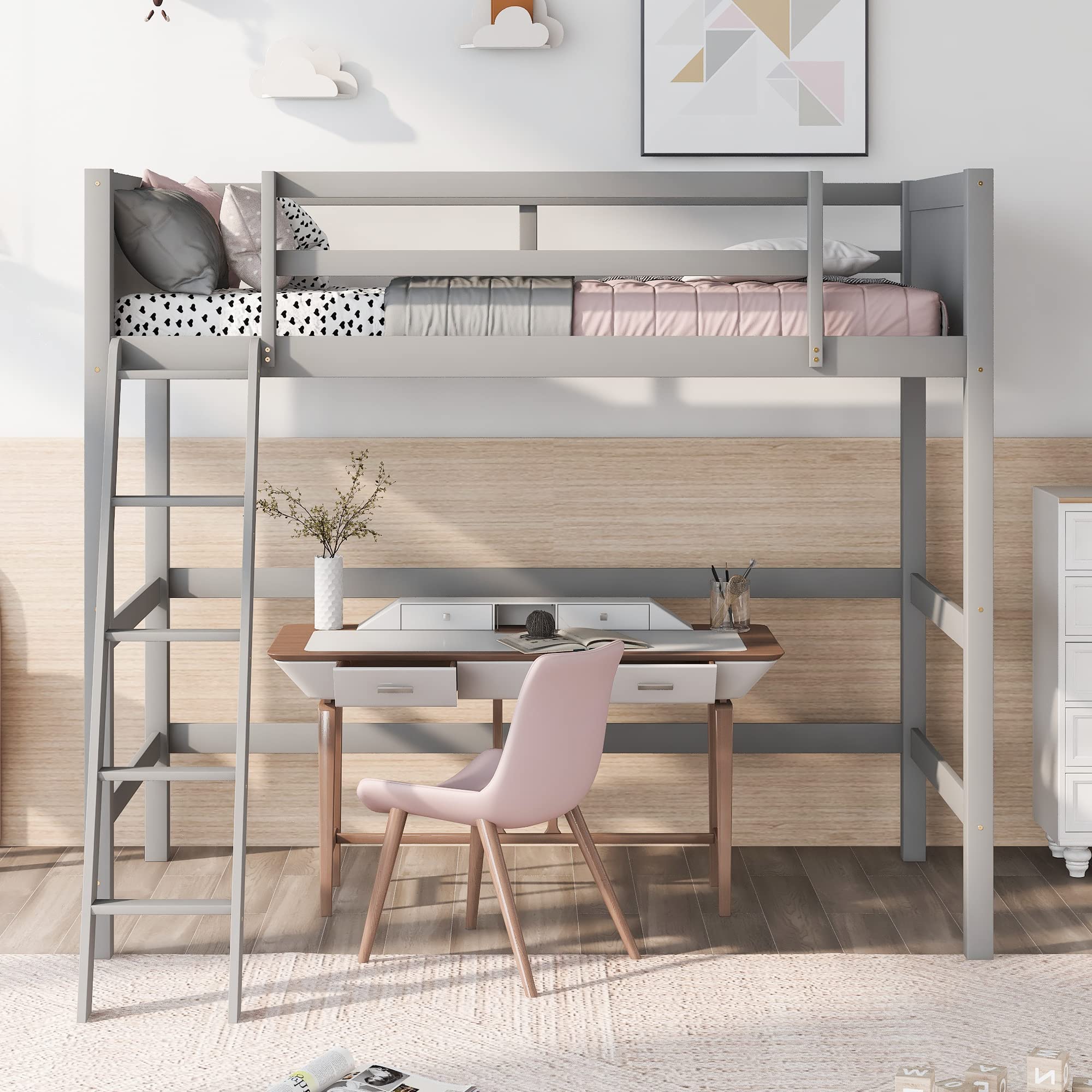 Twin Size Junior Loft Bed with Slide
