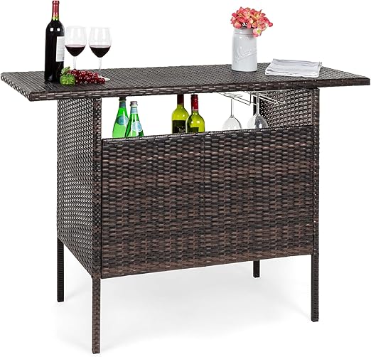 Industrial Bar Cabinet with LED Lights and Wine Rack