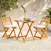 Heavy Duty 400lbs Patio Bistro Set 3 Piece Outdoor Folding