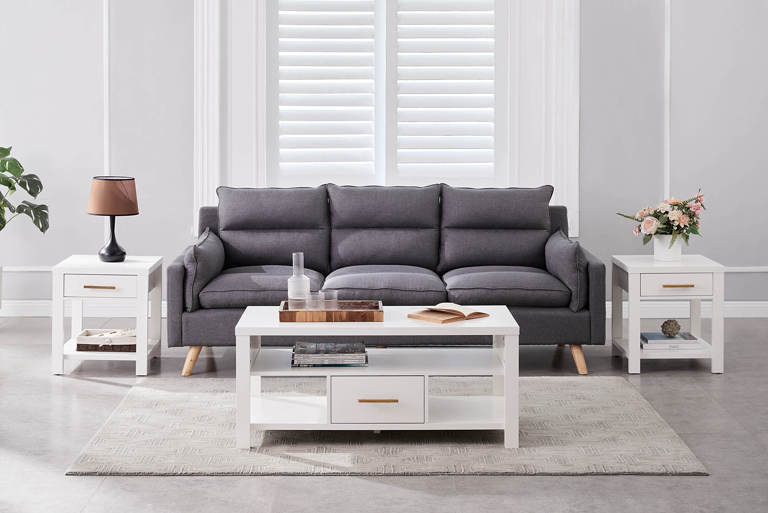 Sendero 3-Piece Occasional Table Set - White