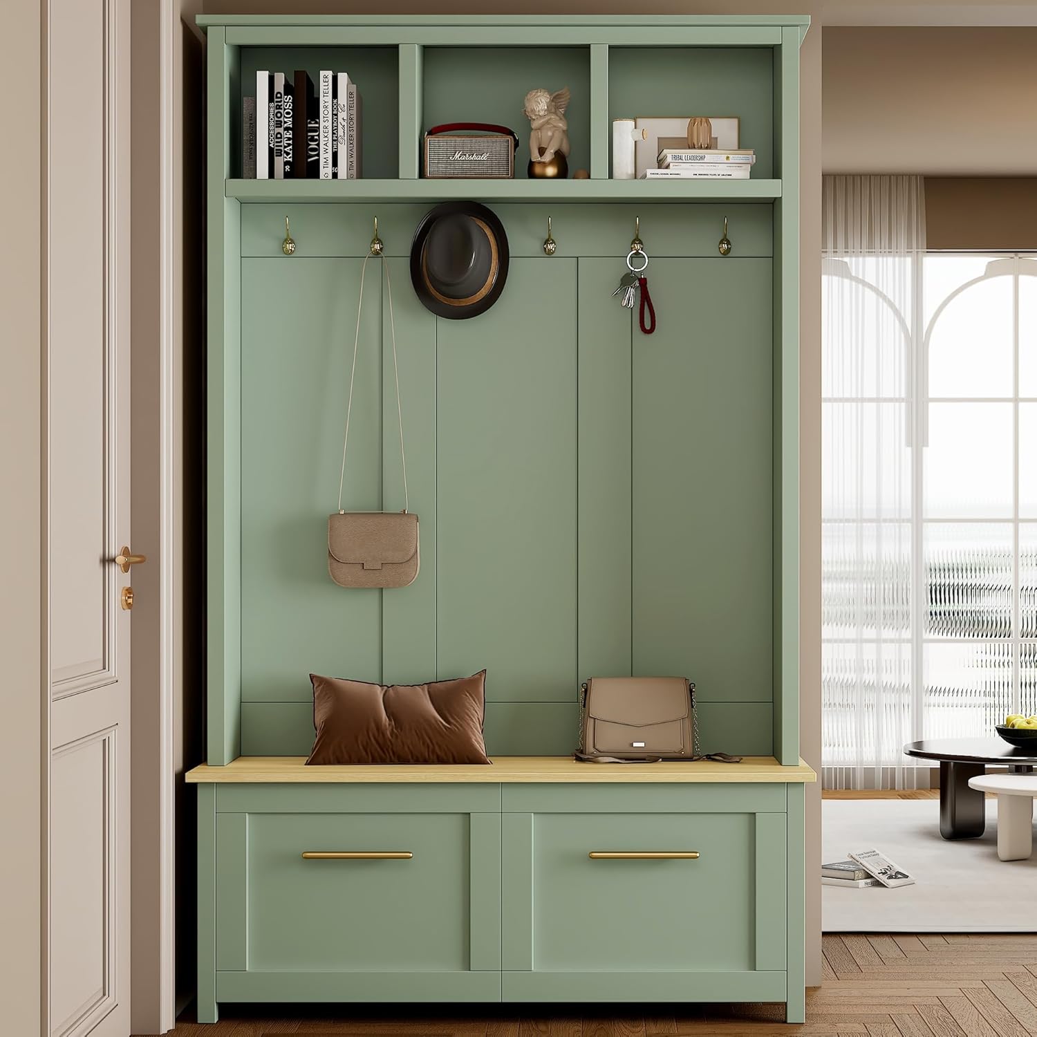 4-in-1 Storage Hall Tree with Bench