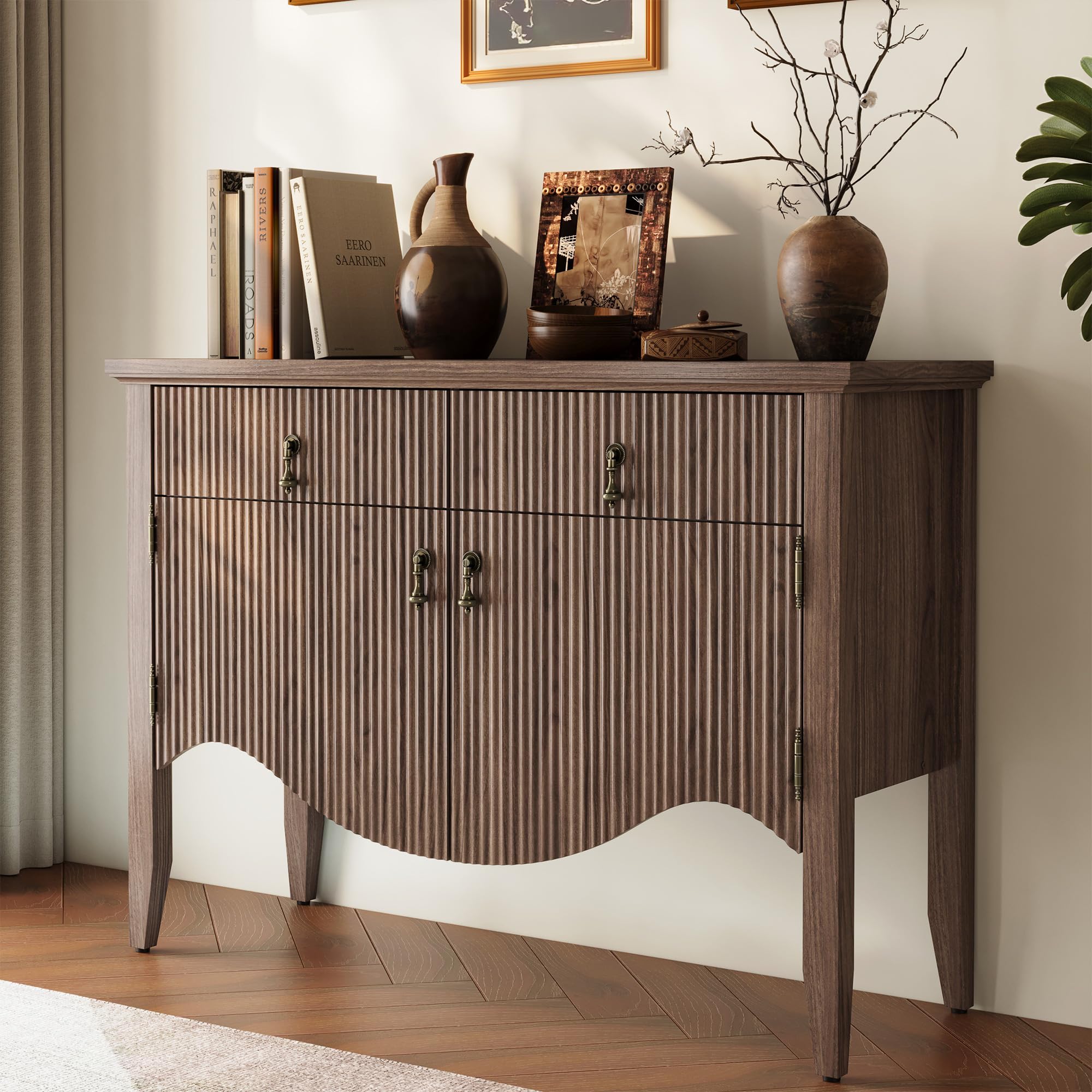 40" Retro Fluted Buffet Cabinet with Storage