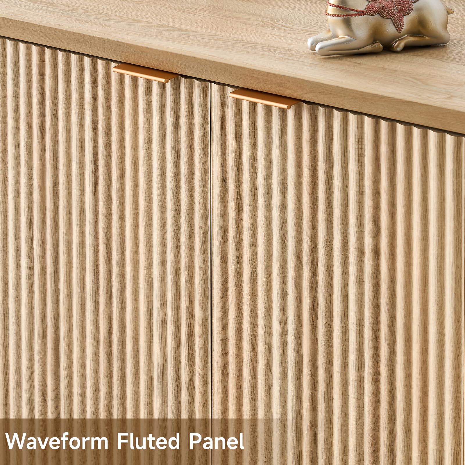 Fluted Sideboard Buffet Cabinet with Storage