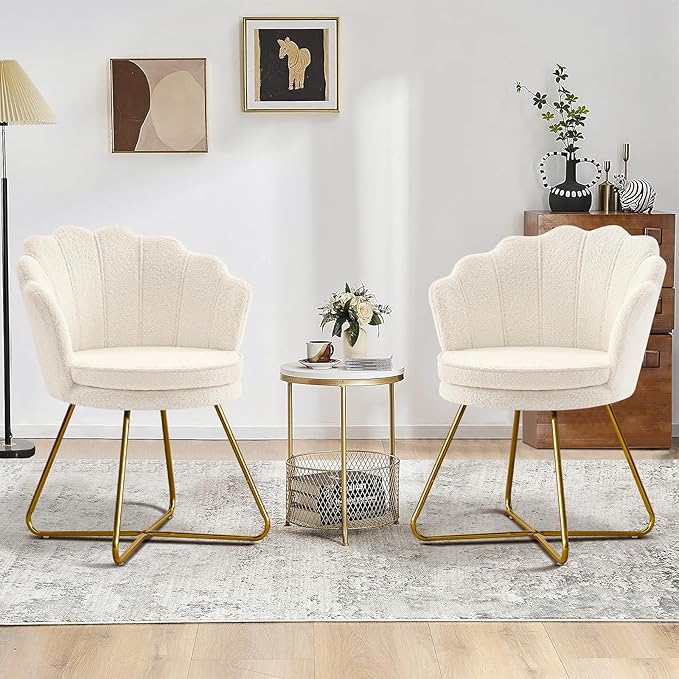 Shell Accent Chair with Gold Legs