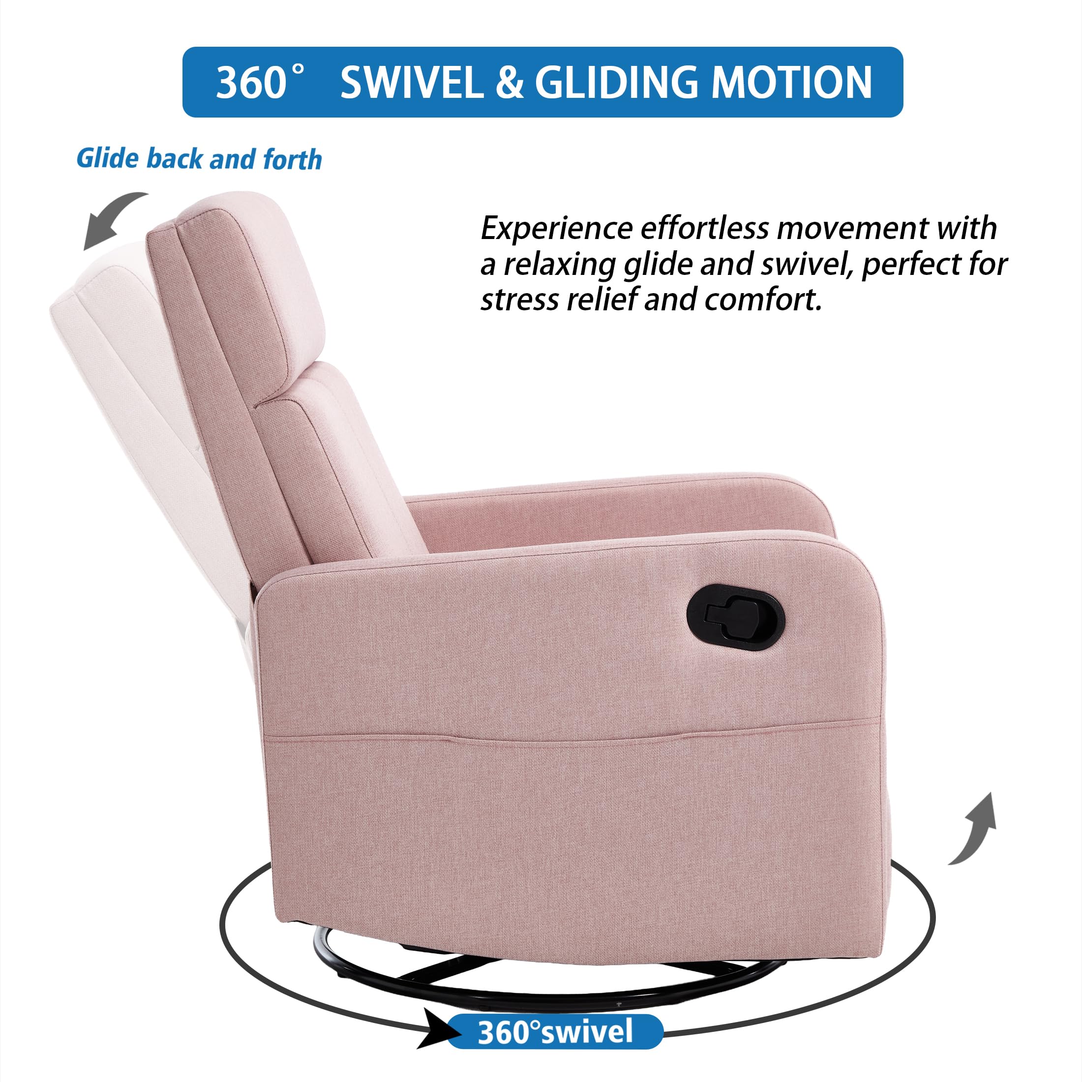 Swivel Rocking Recliner Chair with Footrest