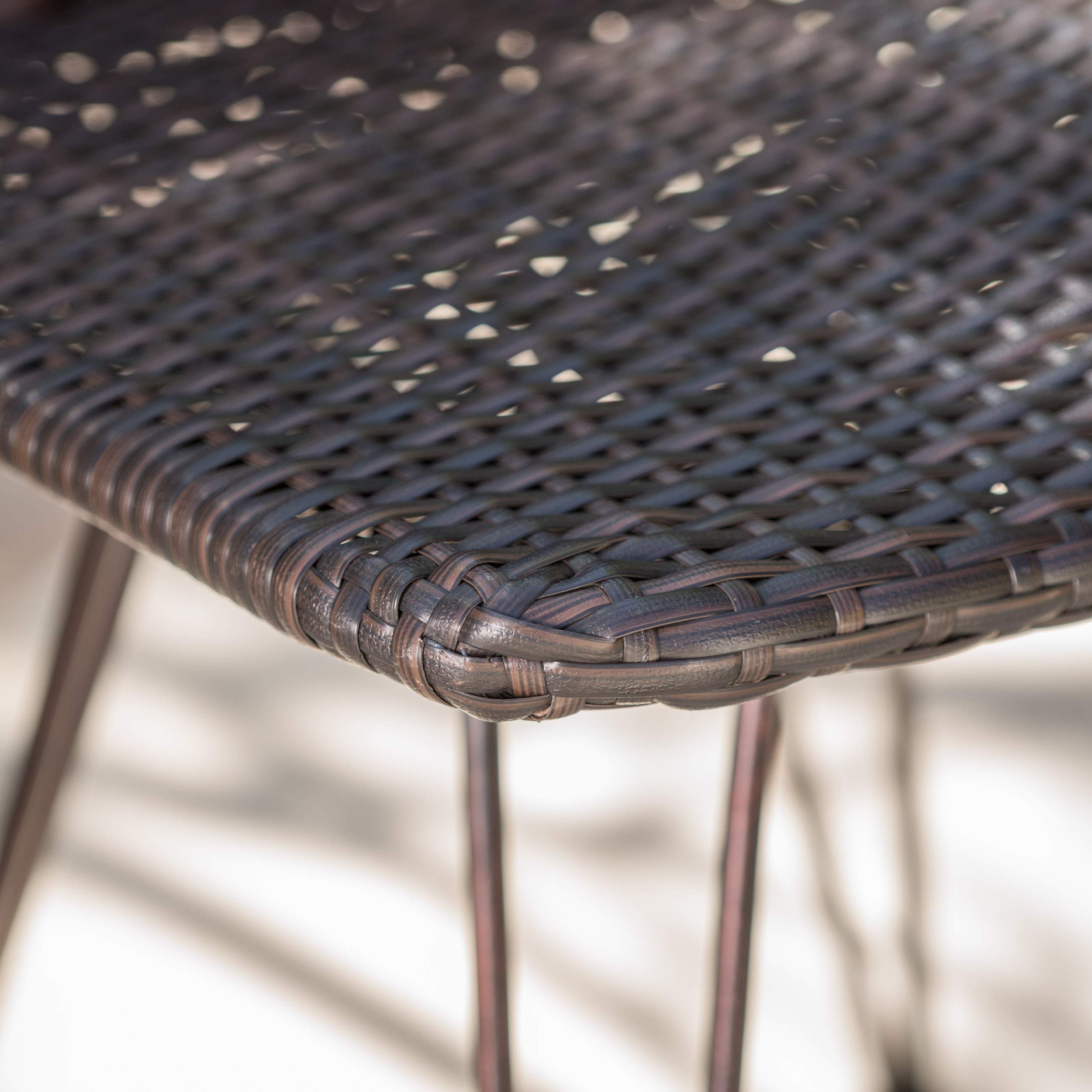 Outdoor Wicker Barstools with Iron Frame