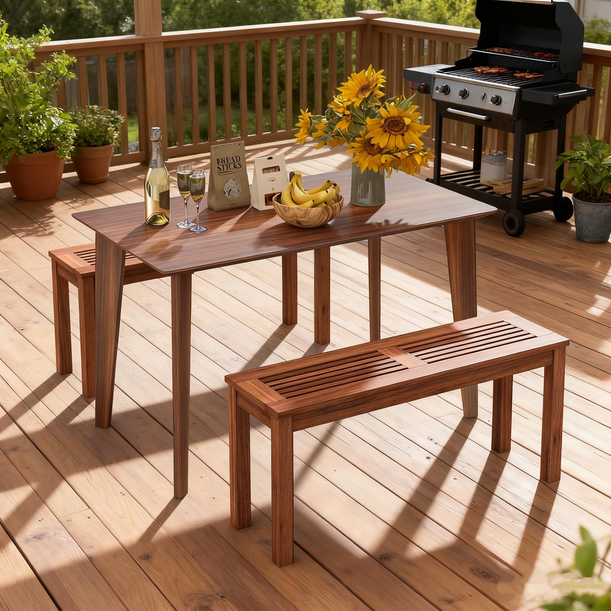 Wooden Outdoor Bench 2-Person