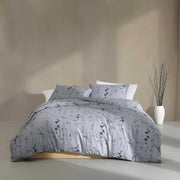 King Cotton Sateen Comforter Set with Shams - Wildflower Dusk Grey