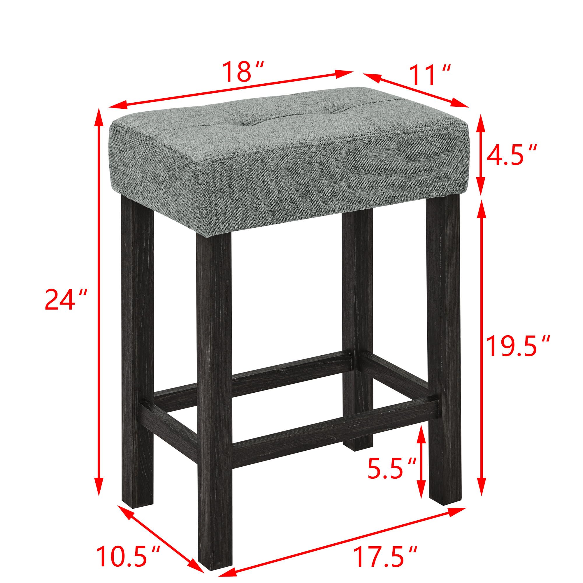 Industrial Counter Height Bar Table Set with Power Outlet