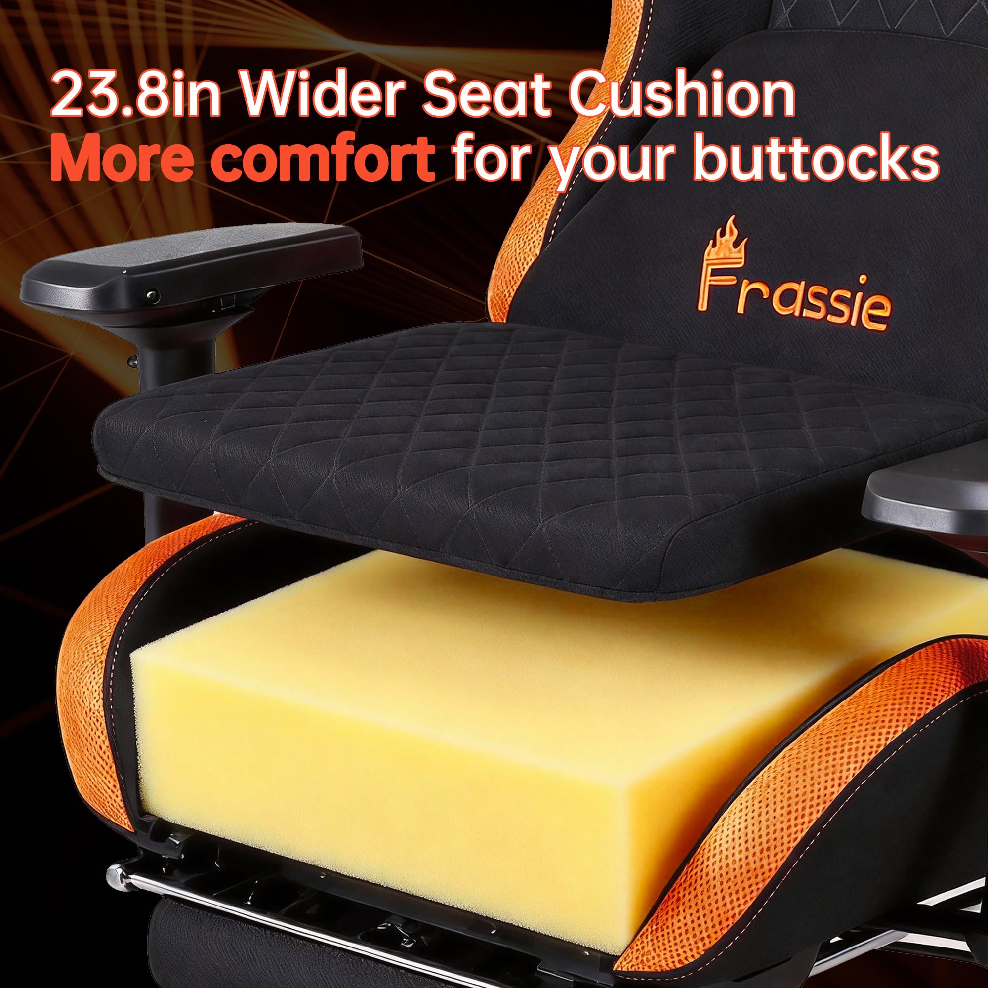 LED Gaming Chair with Footrest