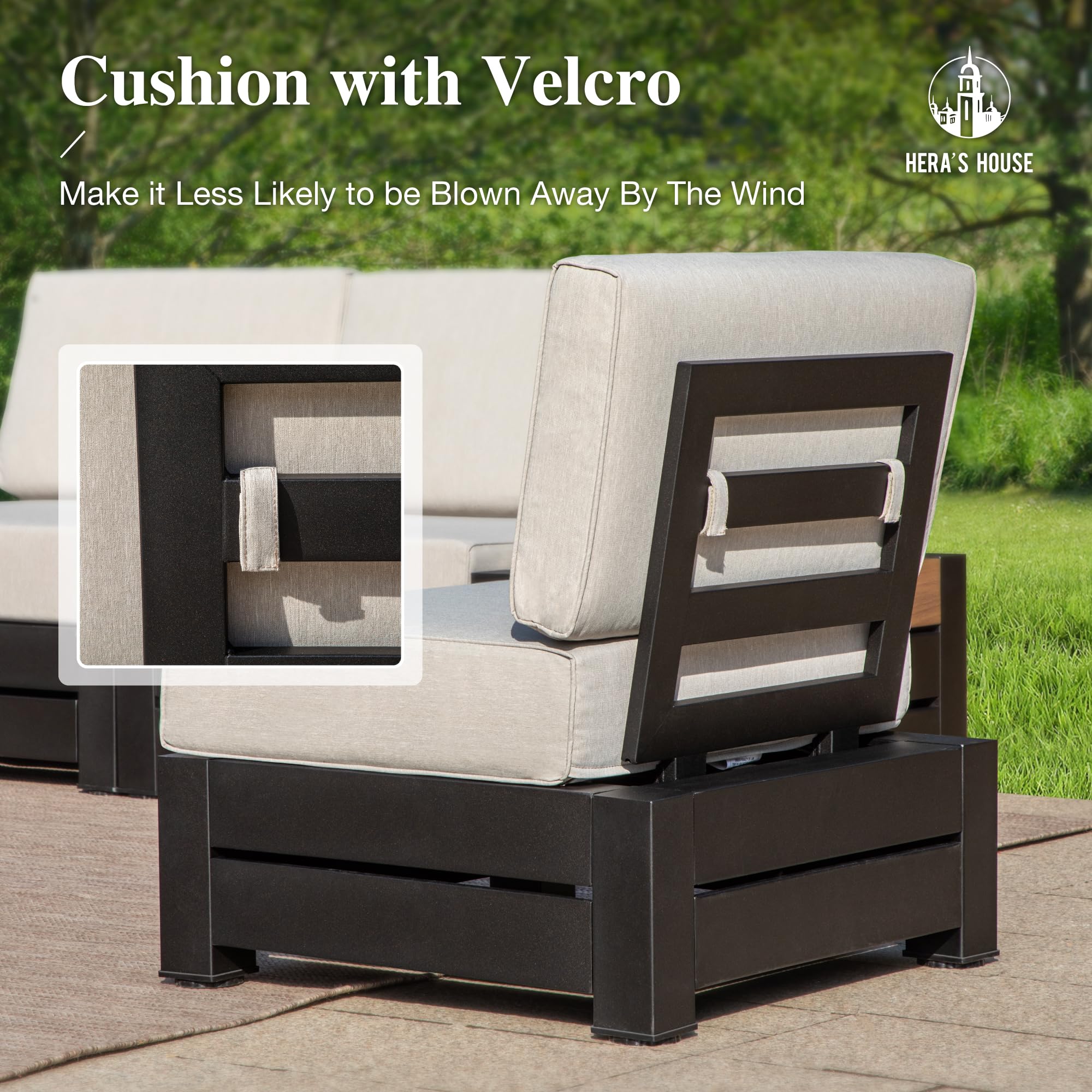 Metal Patio Furniture Set 6-Piece Outdoor Sectional Sofa
