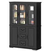 72" Tall Kitchen Pantry Cabinet with Glass Doors