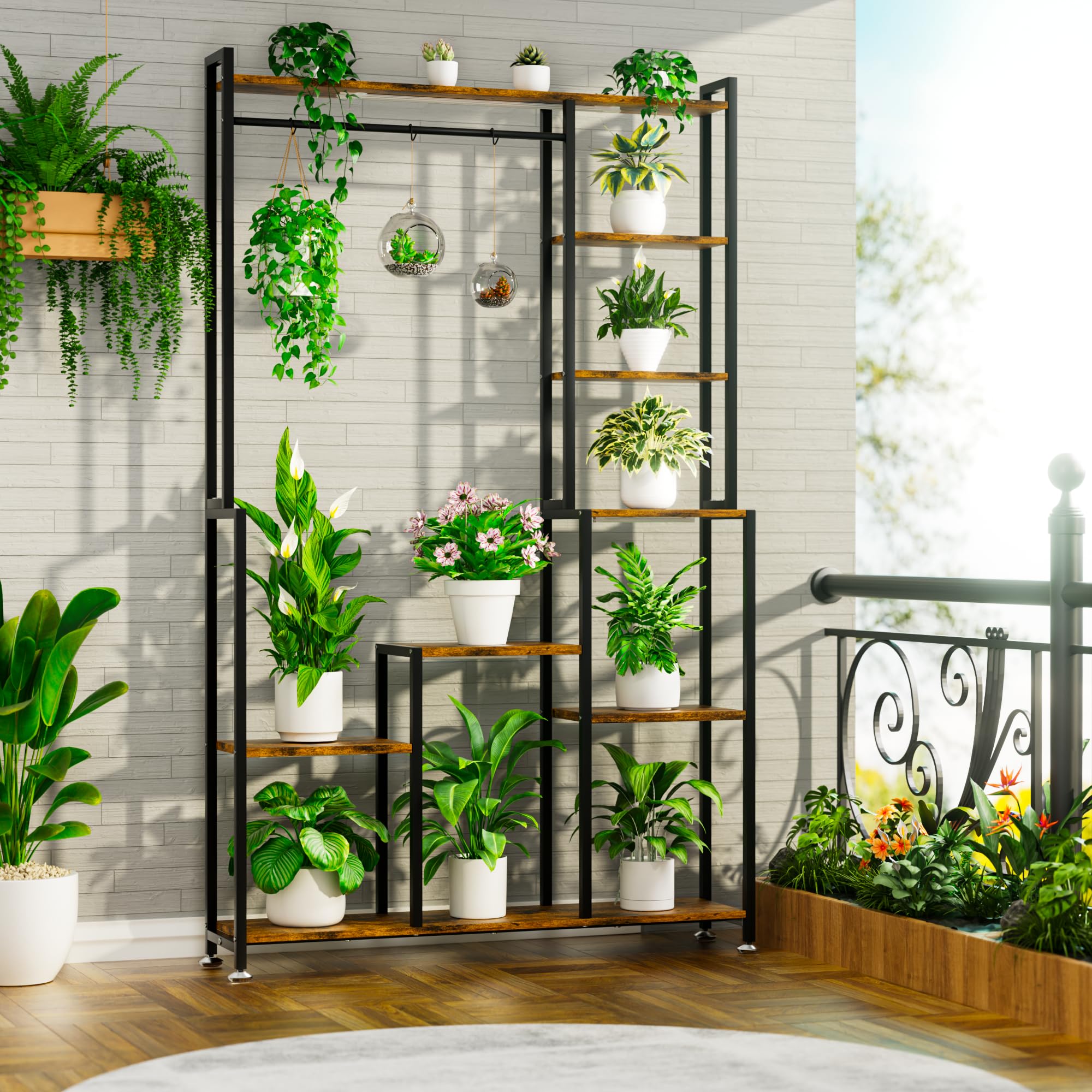 8-Tier Plant Stand with Grow Light - 71 Inches Tall