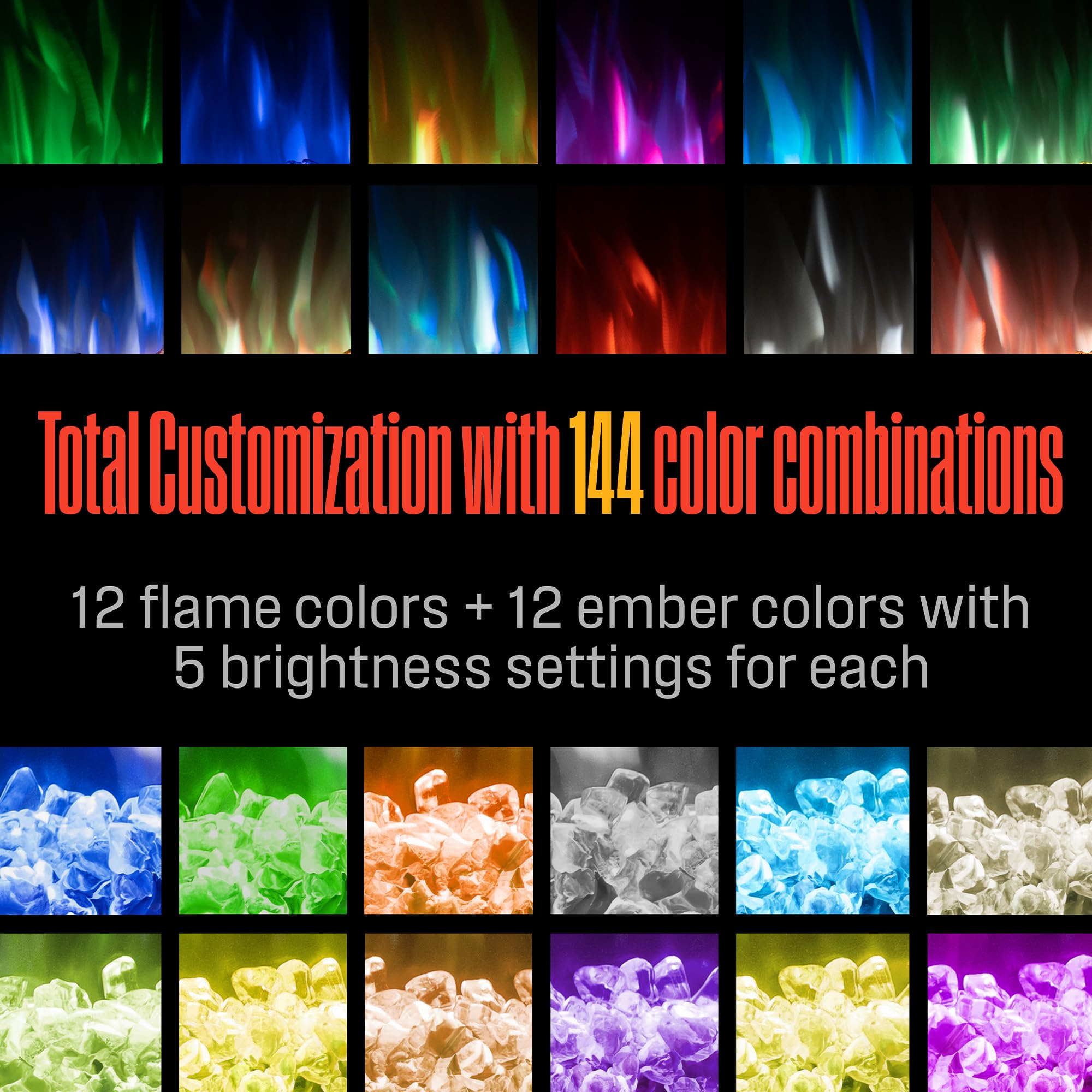 60 Inch Electric Fireplace Heater with Smart Home Control