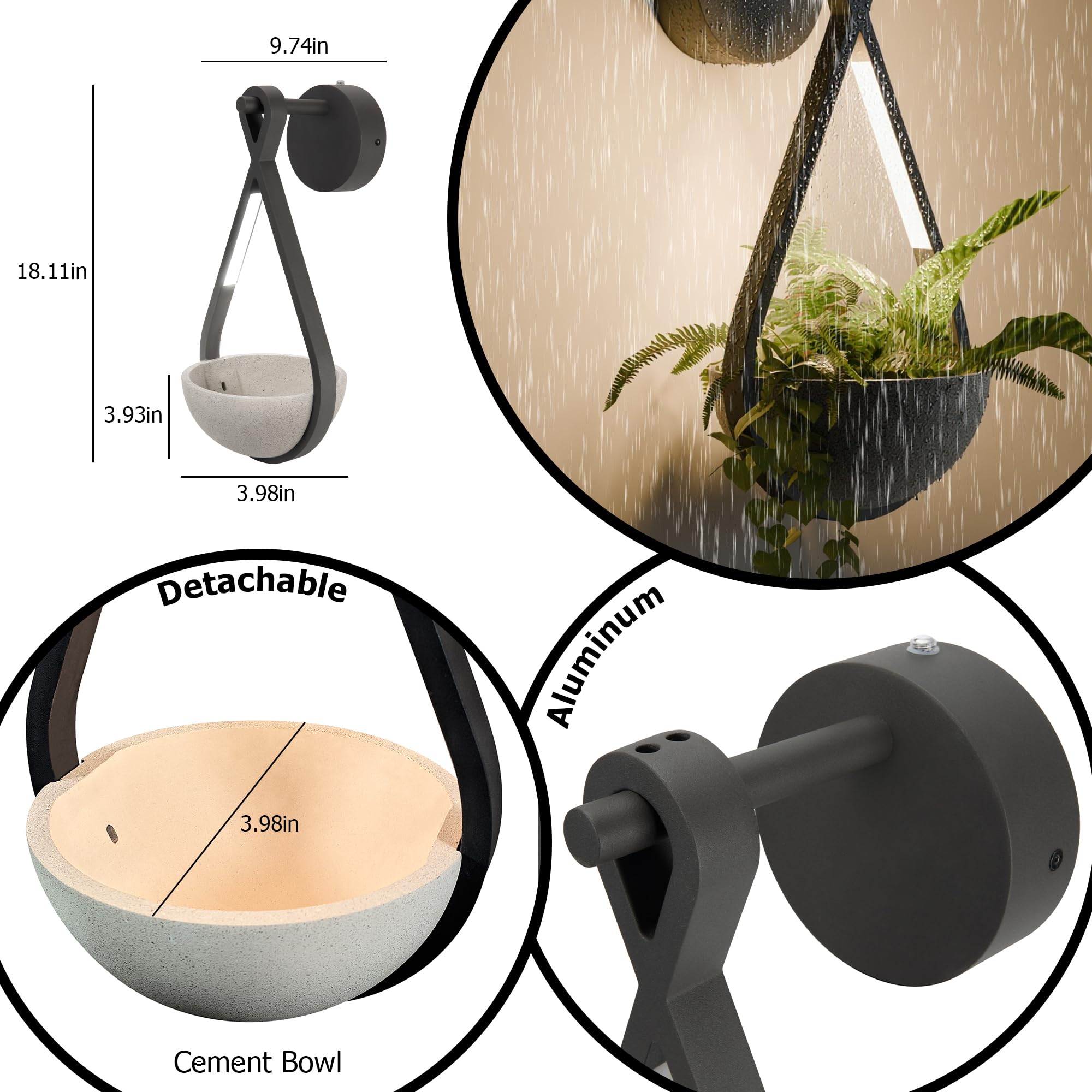 Outdoor Wall Sconce with Planter