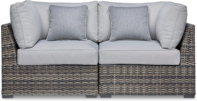 Outdoor Wicker Ottoman with Cushion
