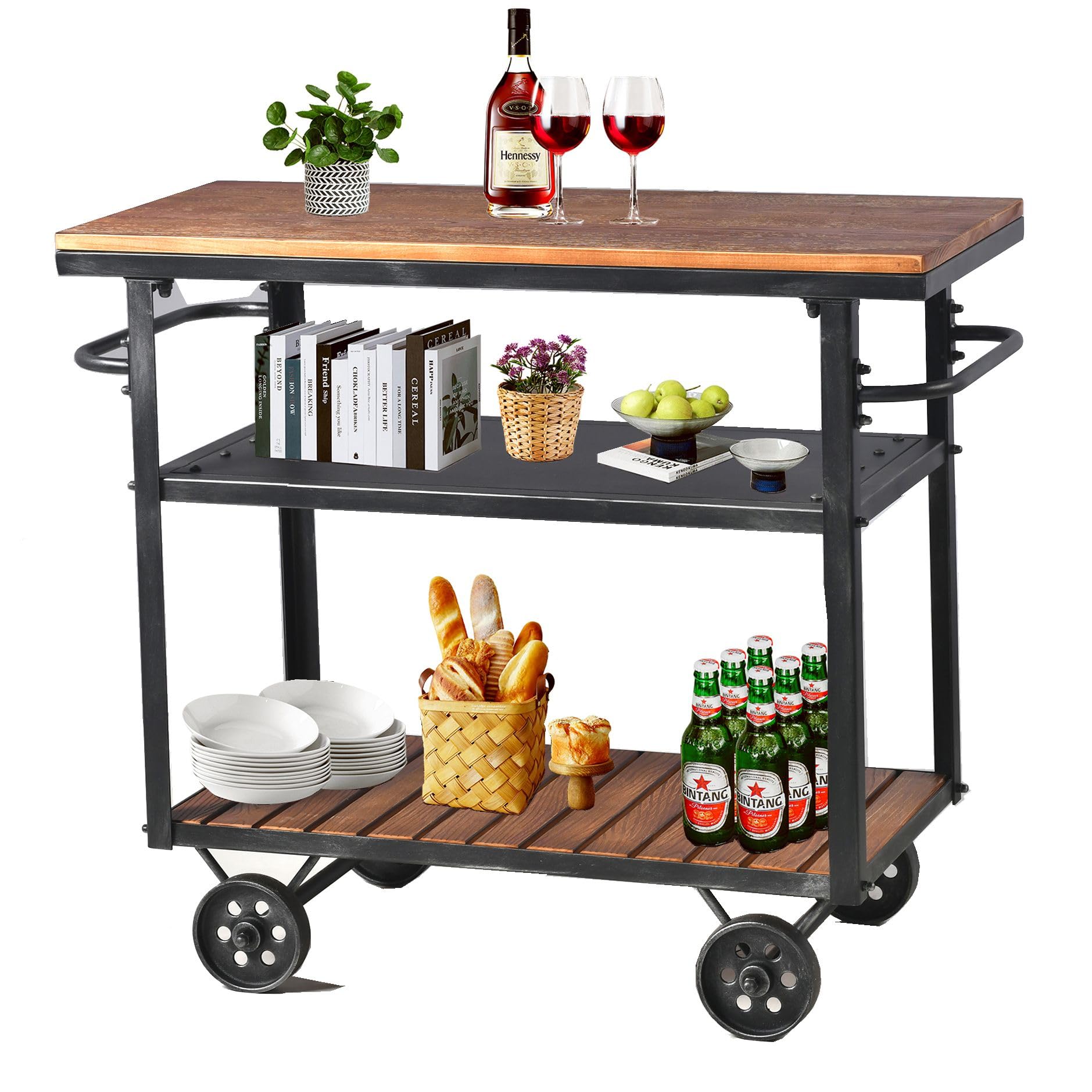 3-Tier Rolling Utility Cart with Wheels