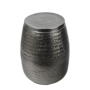 Jasper 15" Modern Rustic Metal Drum Storage Side Table