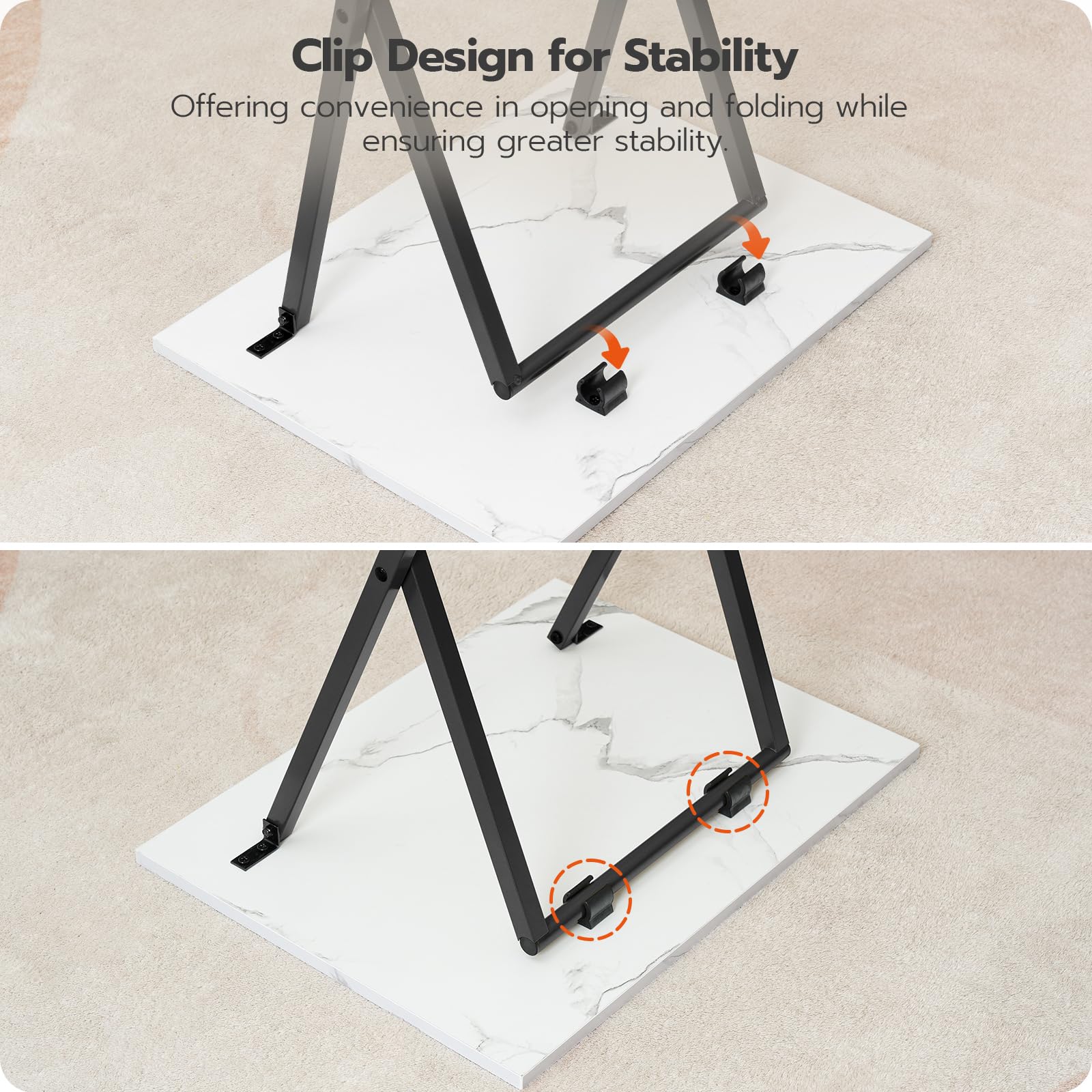 Folding TV Tray Tables Set of 4 with Storage Rack