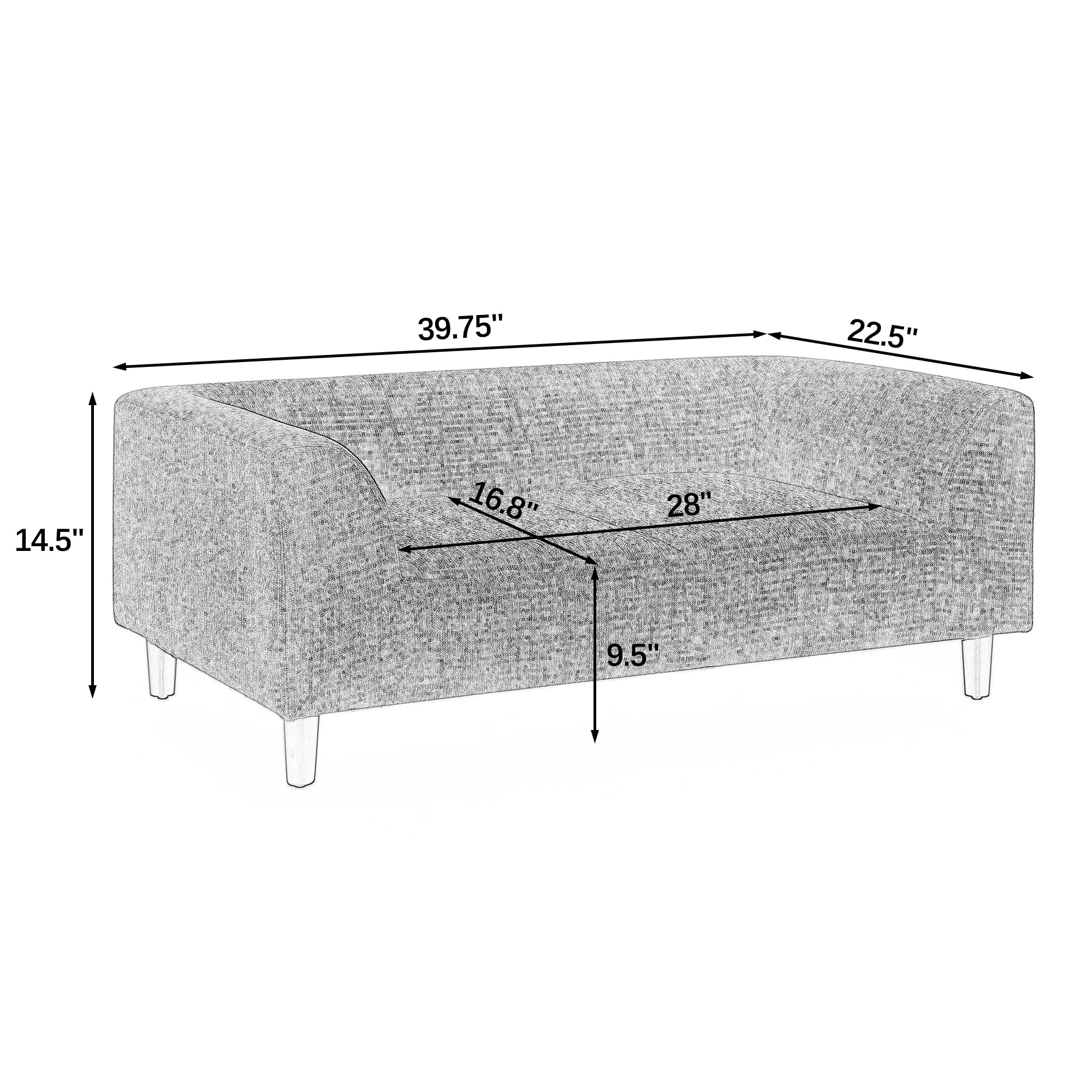 Elevated Dog Sofa with Backrest and Armrests