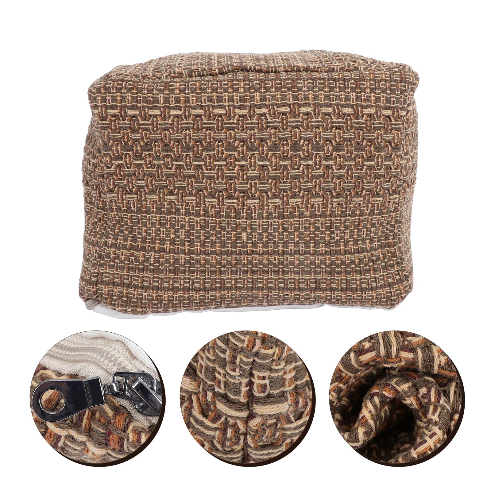 Square Knitted Pouf Ottoman Footrest