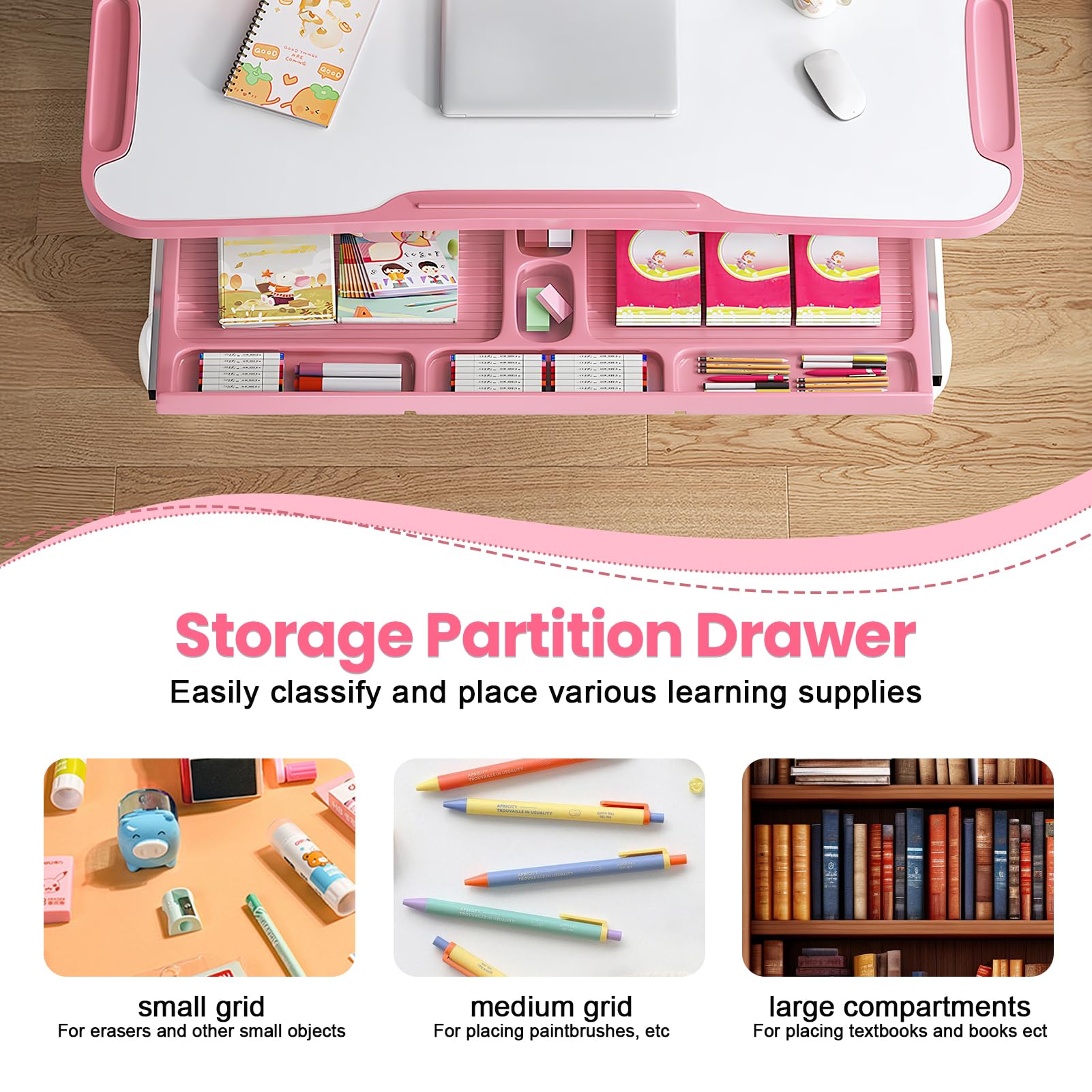 Height Adjustable Kids Desk and Chair Set